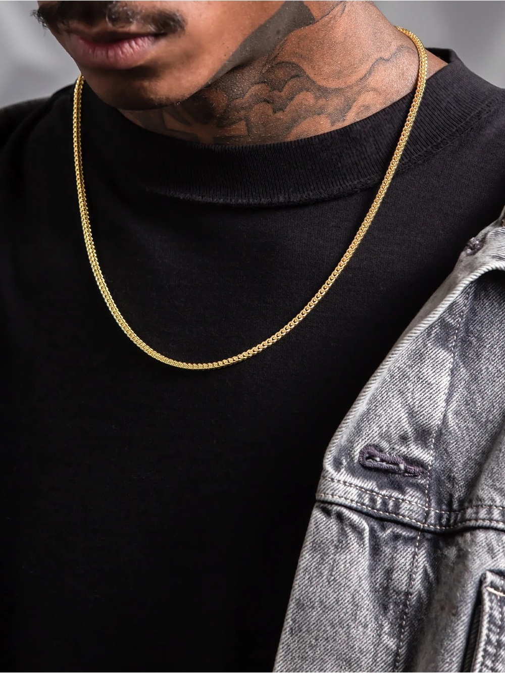 King Ice 14K Gold-Plated Franco Chain Set (3mm & 5mm)